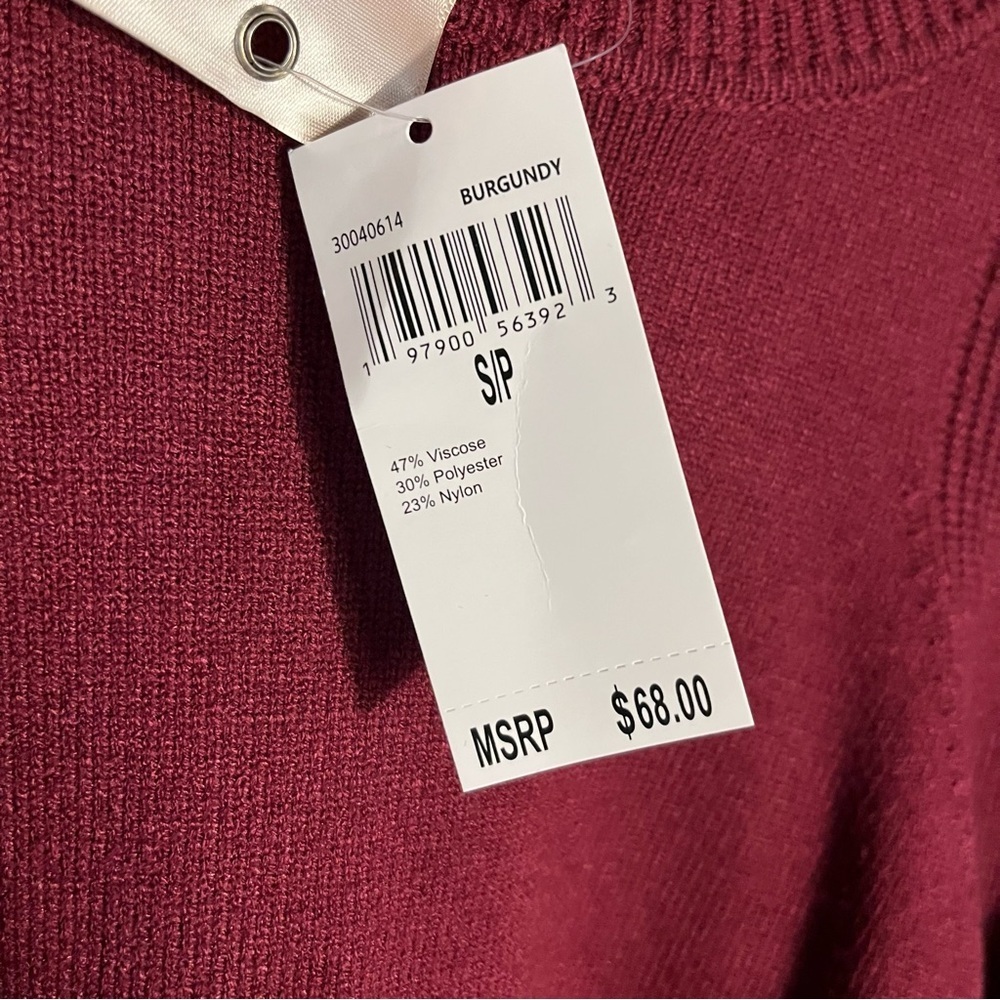 Philosophy Republic Clothing Women Burgundy Knit Crew Neck Sweater Small - Picture 5 of 6